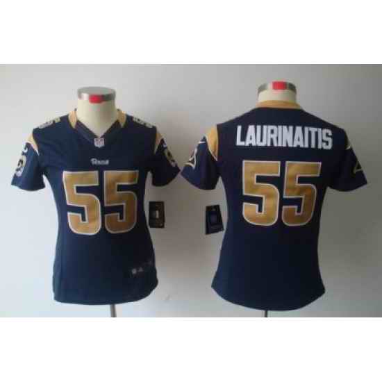 Women Nike NFL St. Louis Rams #55 James Laurinaitis Blue Color[NIKE LIMITED Jersey]
